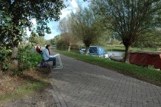 Afbeelding Buiten een landschap tekenen