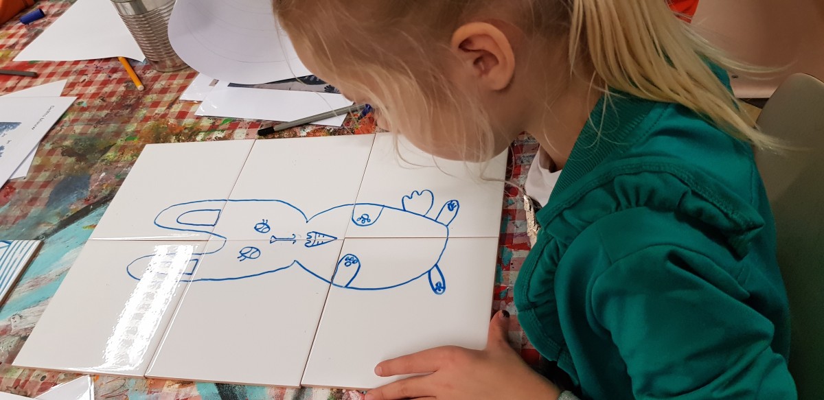 Achtergrondafbeelding KunstPakket: Delftsblauw Tegeltableau